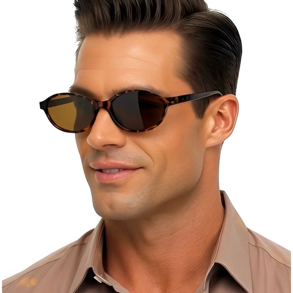 Mens Tortoiseshell Oval Sunglasses Brown Lenses Fashion Eyewear‎ Festival Party